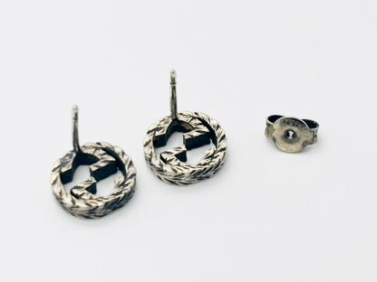 GUCCI Interlocking G Arabesque Earrings 925 Silver