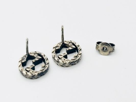 GUCCI Interlocking G Arabesque Earrings 925 Silver
