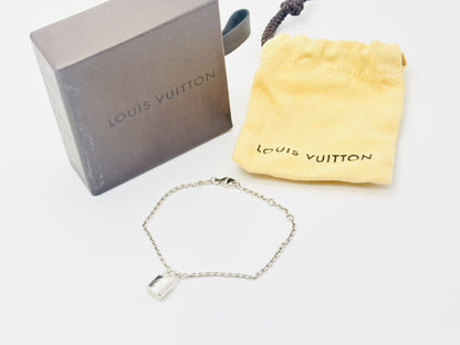 LOUIS VUITTON Q95450 Silver Lockit Bracelet, 925 Silver Bracelet/Bangle