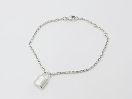 LOUIS VUITTON Q95450 Silver Lockit Bracelet, 925 Silver Bracelet/Bangle