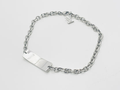 LOUIS VUITTON M00681 Monogram Bold Bracelet, Silver