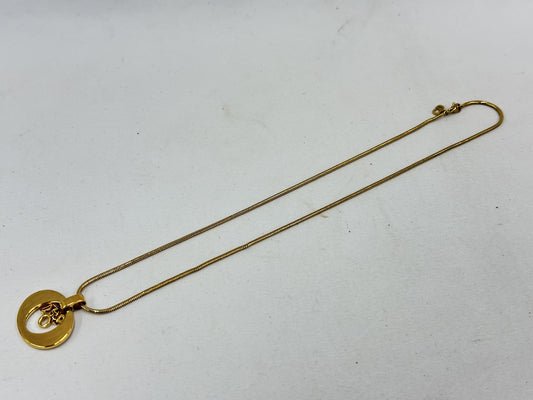 Dior Cannage Vintage Necklace, Gold Color
