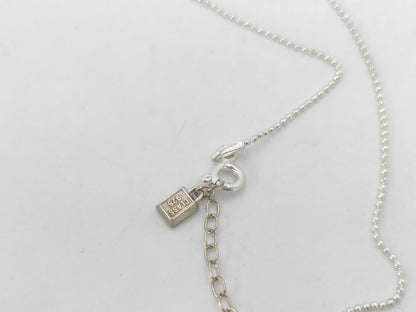 Dior Silver Bar Necklace with Dior Logo