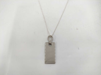 Dior Silver Bar Necklace with Dior Logo