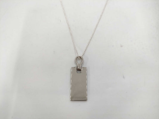 Dior Silver Bar Necklace with Dior Logo