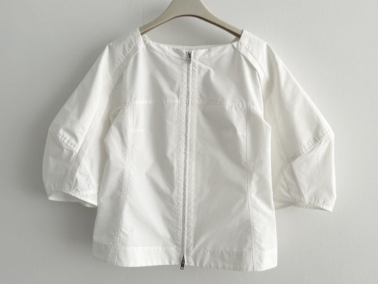 3.1 Phillip Lim Front Zip Balloon Sleeve Short Sleeve Blouse Size 0 Tops