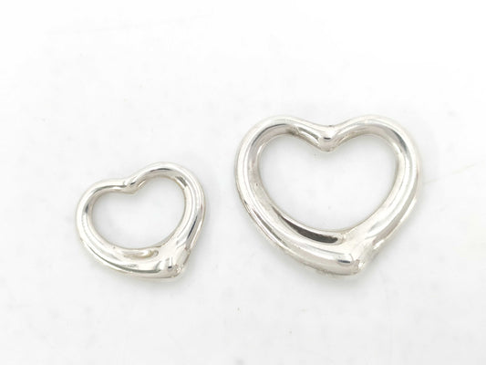 Tiffany&Co. Tiffany Open Heart Pendant Top Summary 2 Large and Small Pendant Top