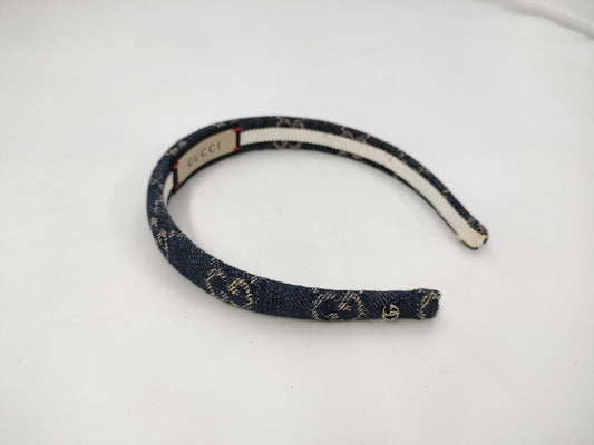 GUCCI Gucci 652835 3HAAH Eco Washed Denim Hair Band Headband Denim Blue Hair Accessory