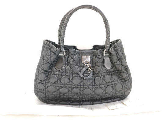 Dior HK-Dior 06-BO-0048 Cannage Satin Black Tote Bag