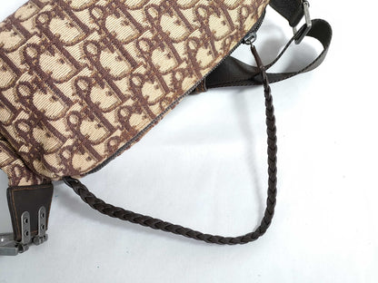 Dior Trotter Christian Dior Trotter Canvas and Leather Shoulder Bag, Beige