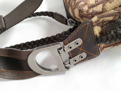 Dior Trotter Christian Dior Trotter Canvas and Leather Shoulder Bag, Beige