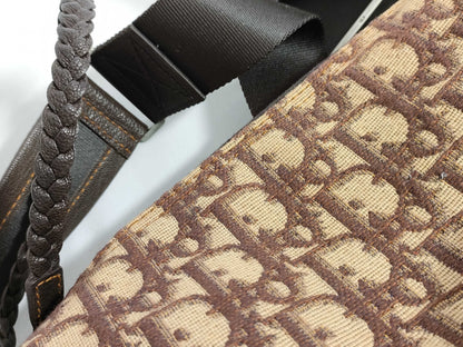 Dior Trotter Christian Dior Trotter Canvas and Leather Shoulder Bag, Beige