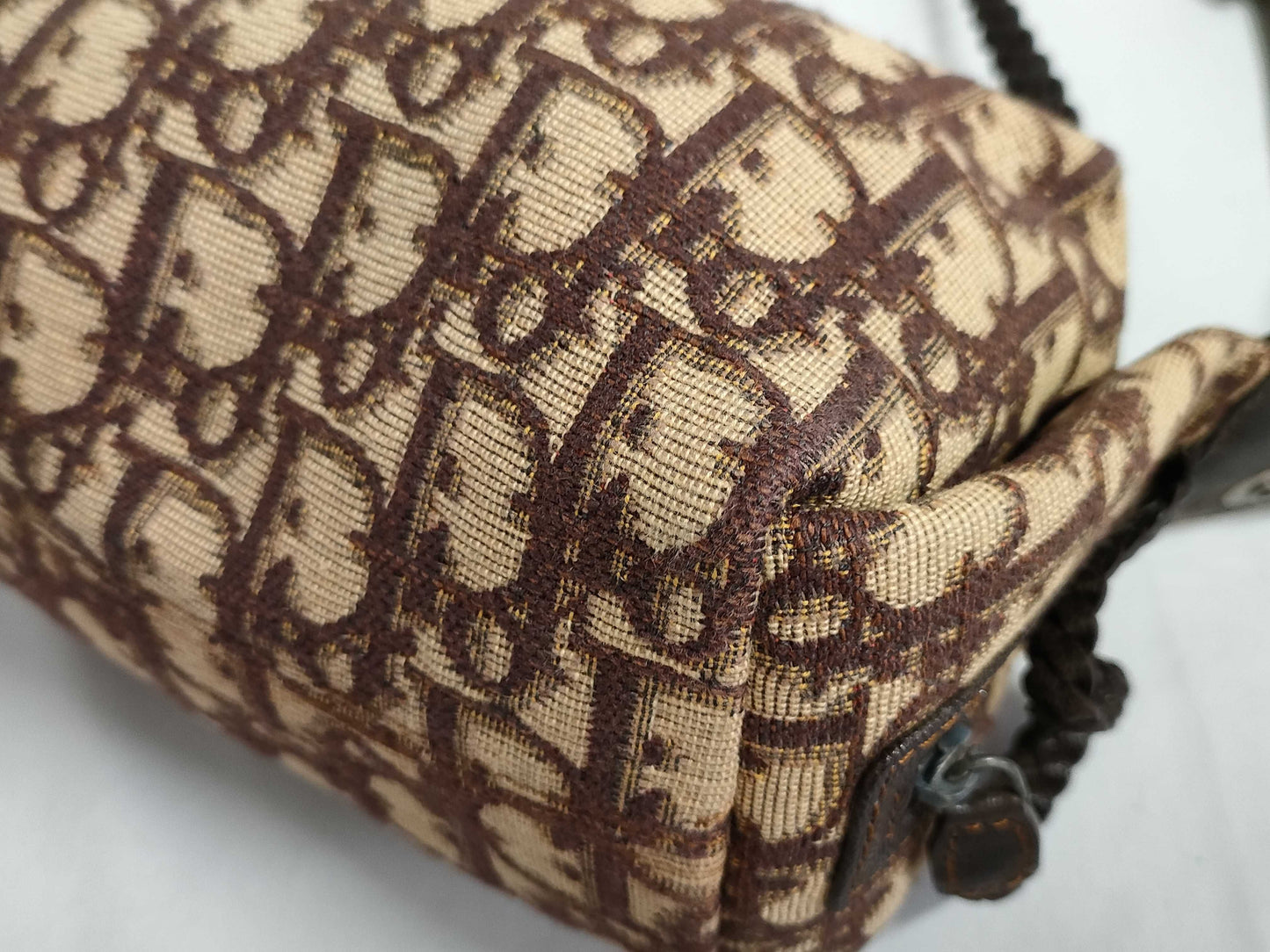 Dior Trotter Christian Dior Trotter Canvas and Leather Shoulder Bag, Beige
