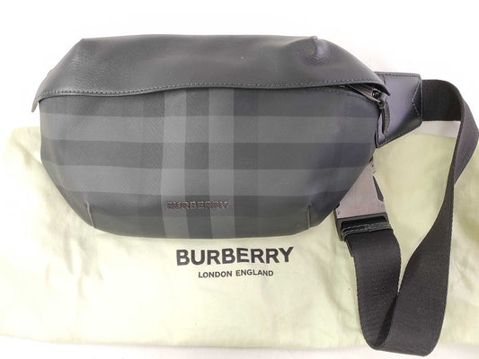BURBERRY FR - buberry bum black leather bag waist bag