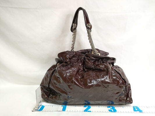 Dior PH - Dior Brown Patent Cannage Le Trente Tote Bag 40cm Handbag