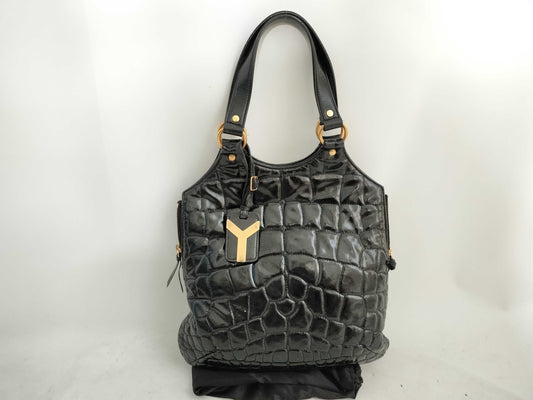 Yves Saint Laurent Patent Leather Tote Bag Black 181235 Tote Bag