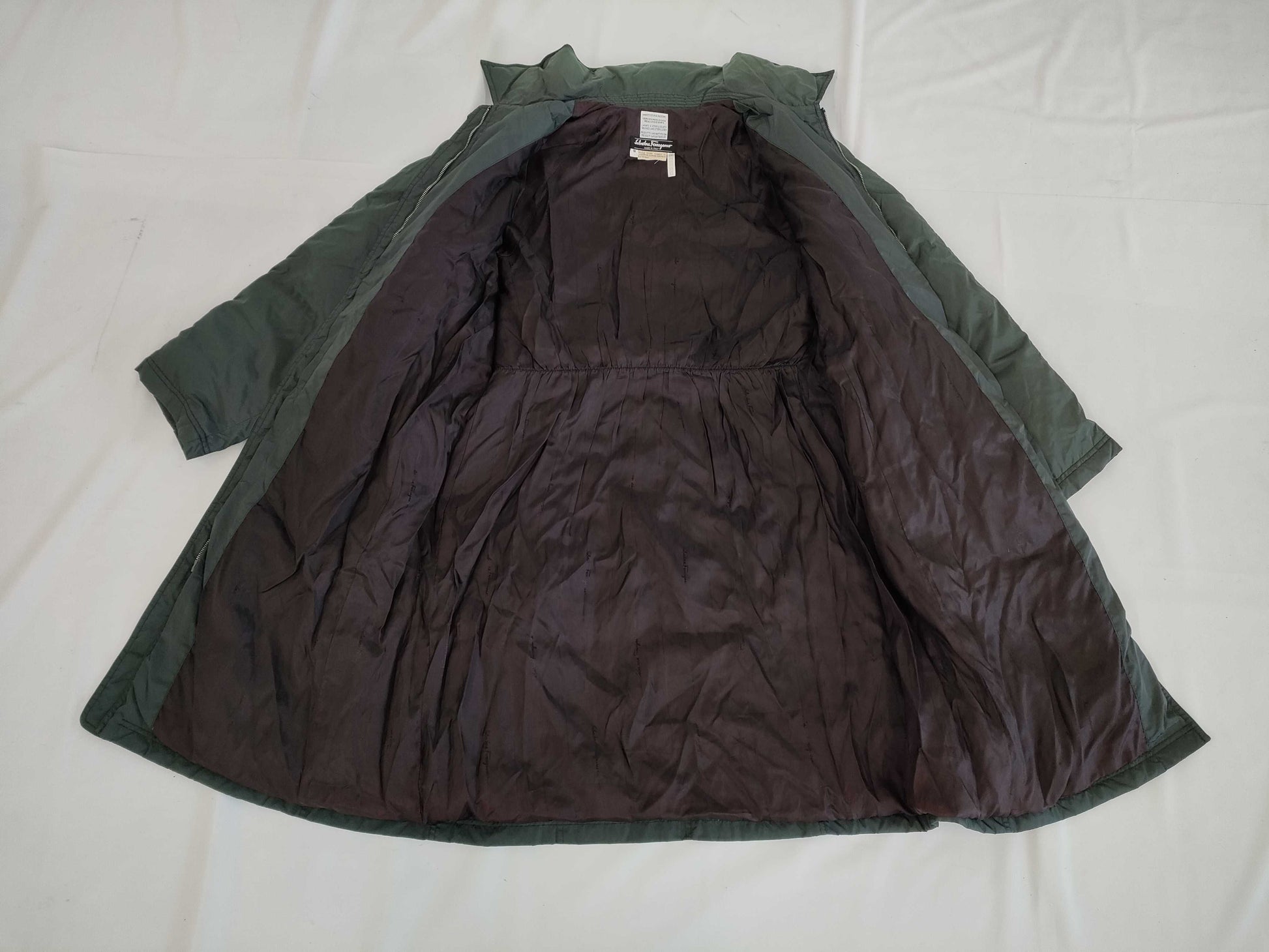 Salvatore Ferragamo Long Down Coat with Belt