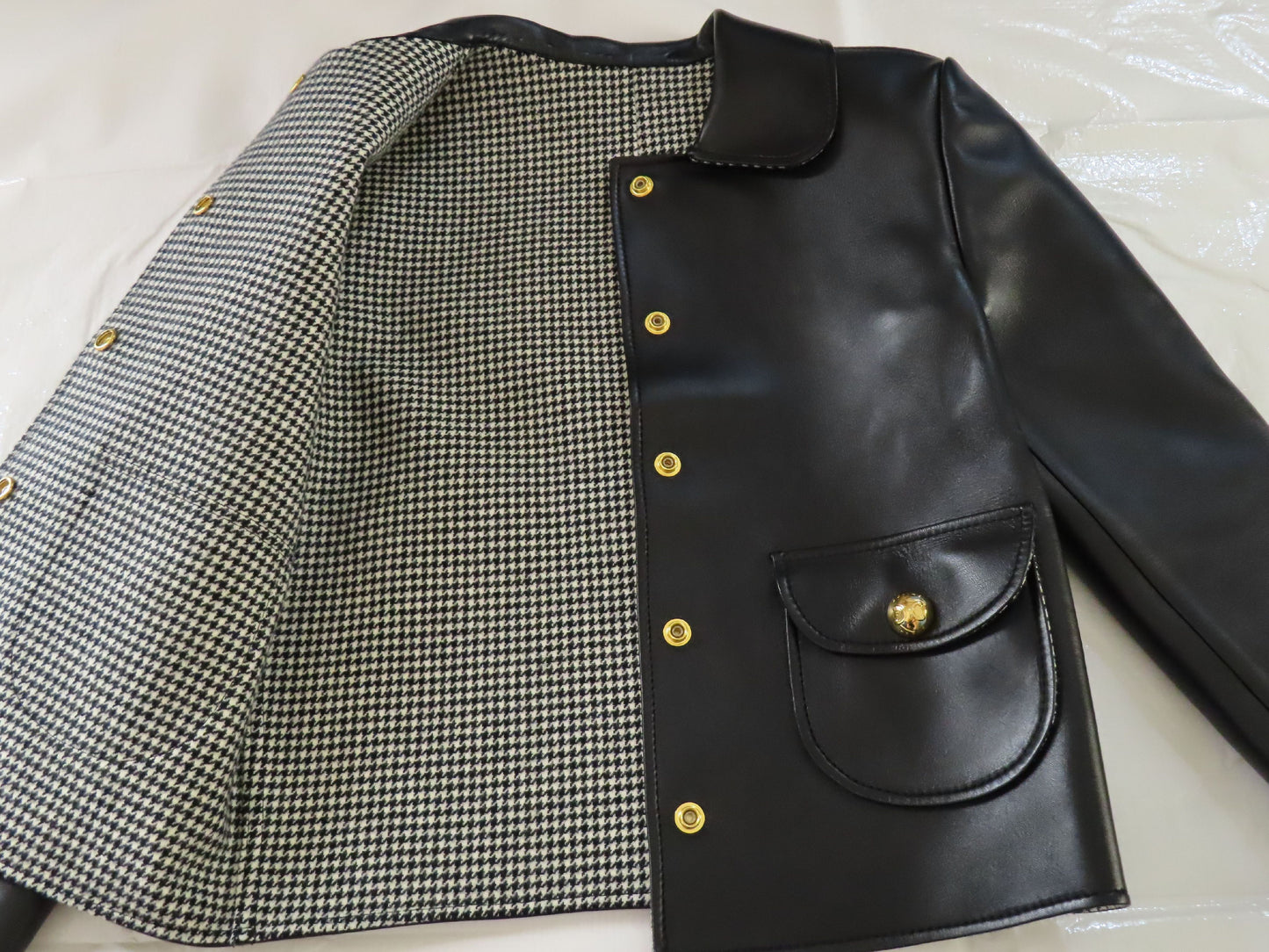 CELINE 2024 Autumn/Winter Claudine Collar Jacket in Soft Lambskin Leather with Triomphe Buttons