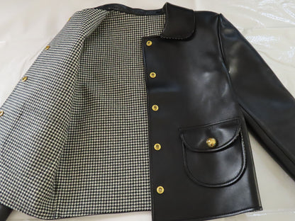 CELINE 2024 Autumn/Winter Claudine Collar Jacket in Soft Lambskin Leather with Triomphe Buttons