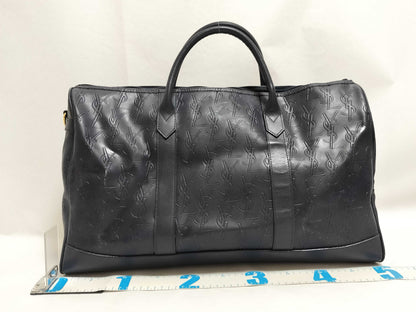 Yves Saint Laurent Leather Boston Bag Navy
