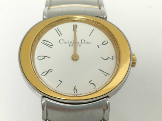 Dior Christian Dior D76-200 AX7998 SS/GP/QZ White Dial Women's Watch 