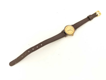 OMEGA De Ville Stainless Steel/GP/Leather/Hand-Wound Gold Dial Women's Watch