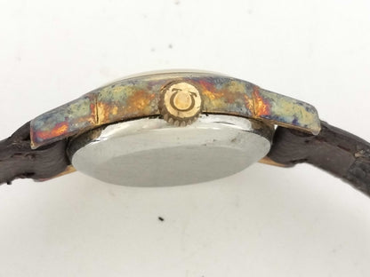 OMEGA De Ville Stainless Steel/GP/Leather/Hand-Wound Gold Dial Women's Watch