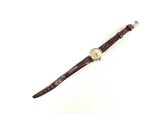 OMEGA De Ville Stainless Steel/Leather/AT Silver Dial Women's Watch
