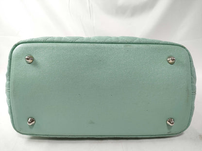 Dior Christian Dior Cannage Leather Handbag 01-BO-0172 Light Blue Tote Bag