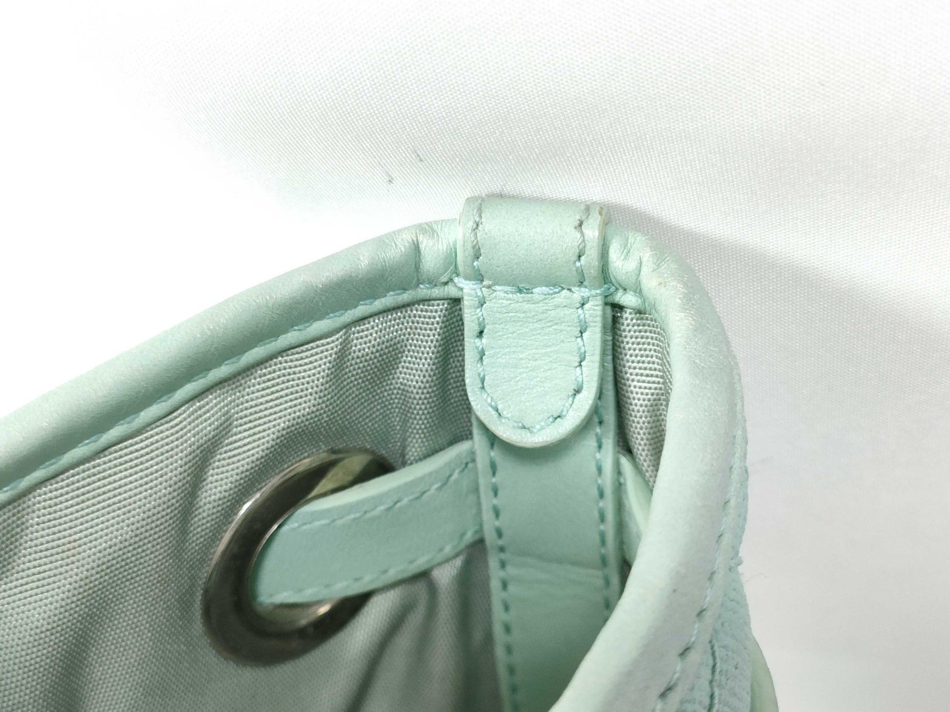 Dior Christian Dior Cannage Leather Handbag 01-BO-0172 Light Blue Tote Bag