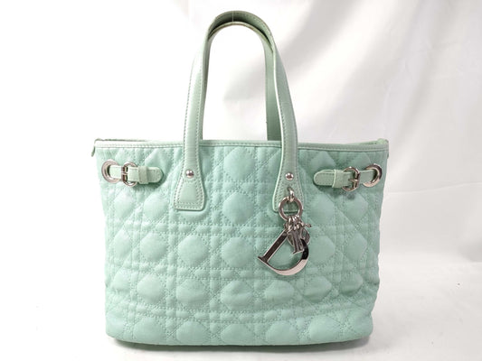 Dior Christian Dior Cannage Leather Handbag 01-BO-0172 Light Blue Tote Bag