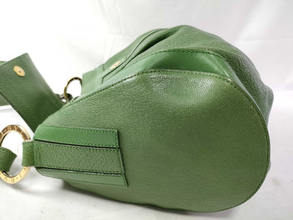 BVLGARI Chandra Line Leather One-Shoulder Bag Green Handbag