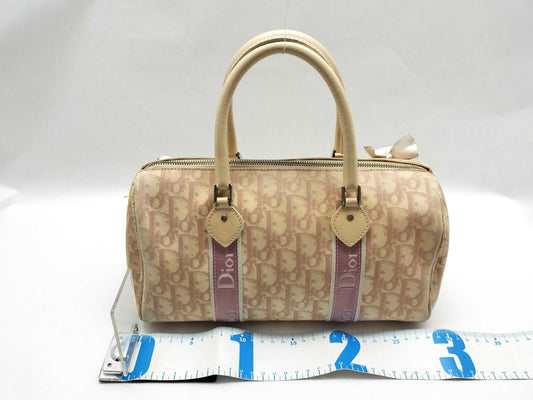 Dior Trotter Christian Dior Trotter Nylon Canvas Mini Boston Bag BO B 0044 White/Pink Boston Bag