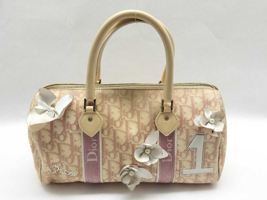 Dior Trotter Christian Dior Trotter Nylon Canvas Mini Boston Bag BO B 0044 White/Pink Boston Bag