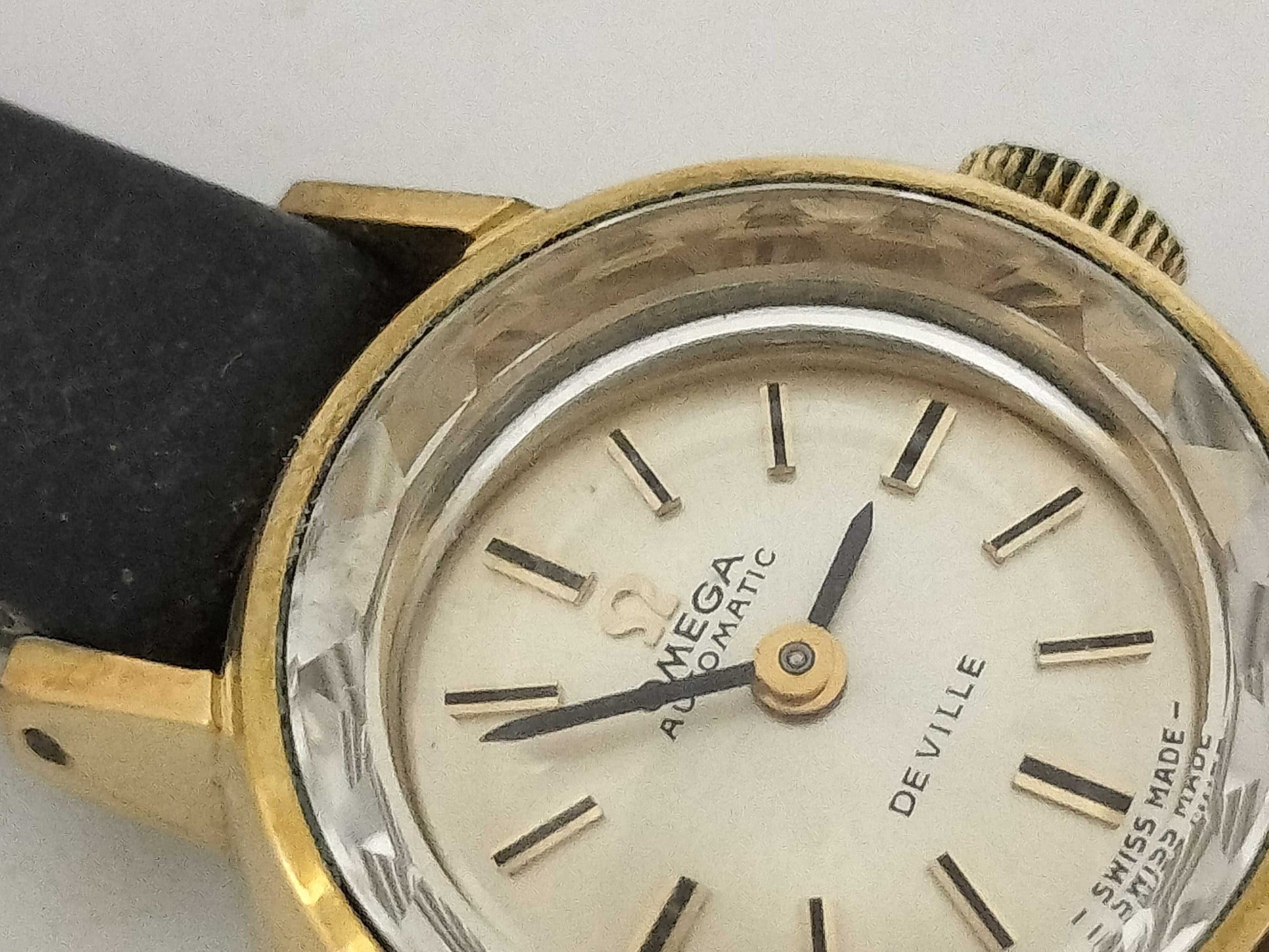 OMEGA De Ville Stainless Steel/Leather/AT Silver Dial Women's Watch