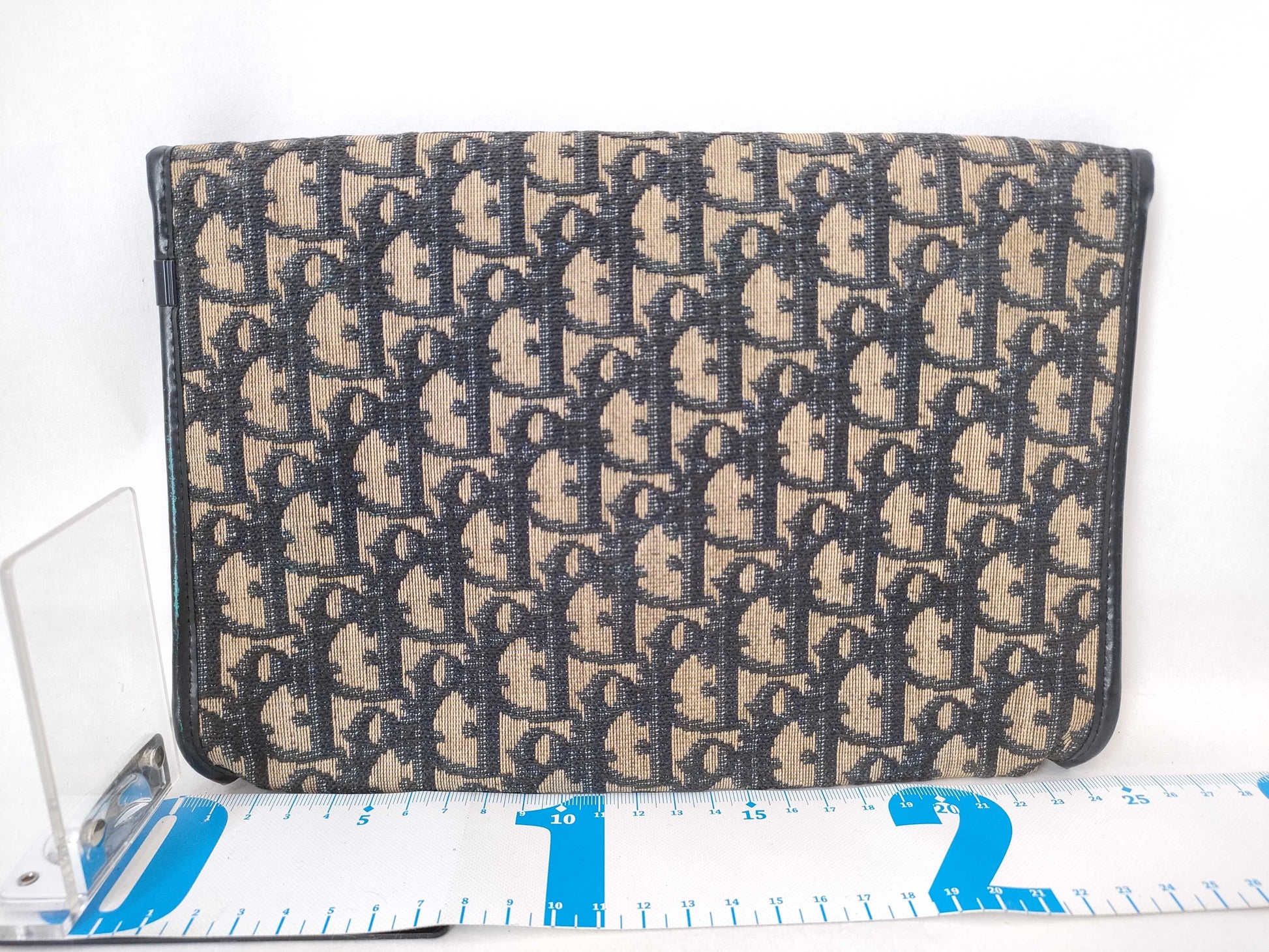 Dior Trotter Christian Dior Trotter Canvas Chain Shoulder Bag Navy x Beige Shoulder Bag