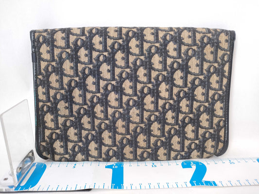 Dior Trotter Christian Dior Trotter Canvas Chain Shoulder Bag Navy x Beige Shoulder Bag
