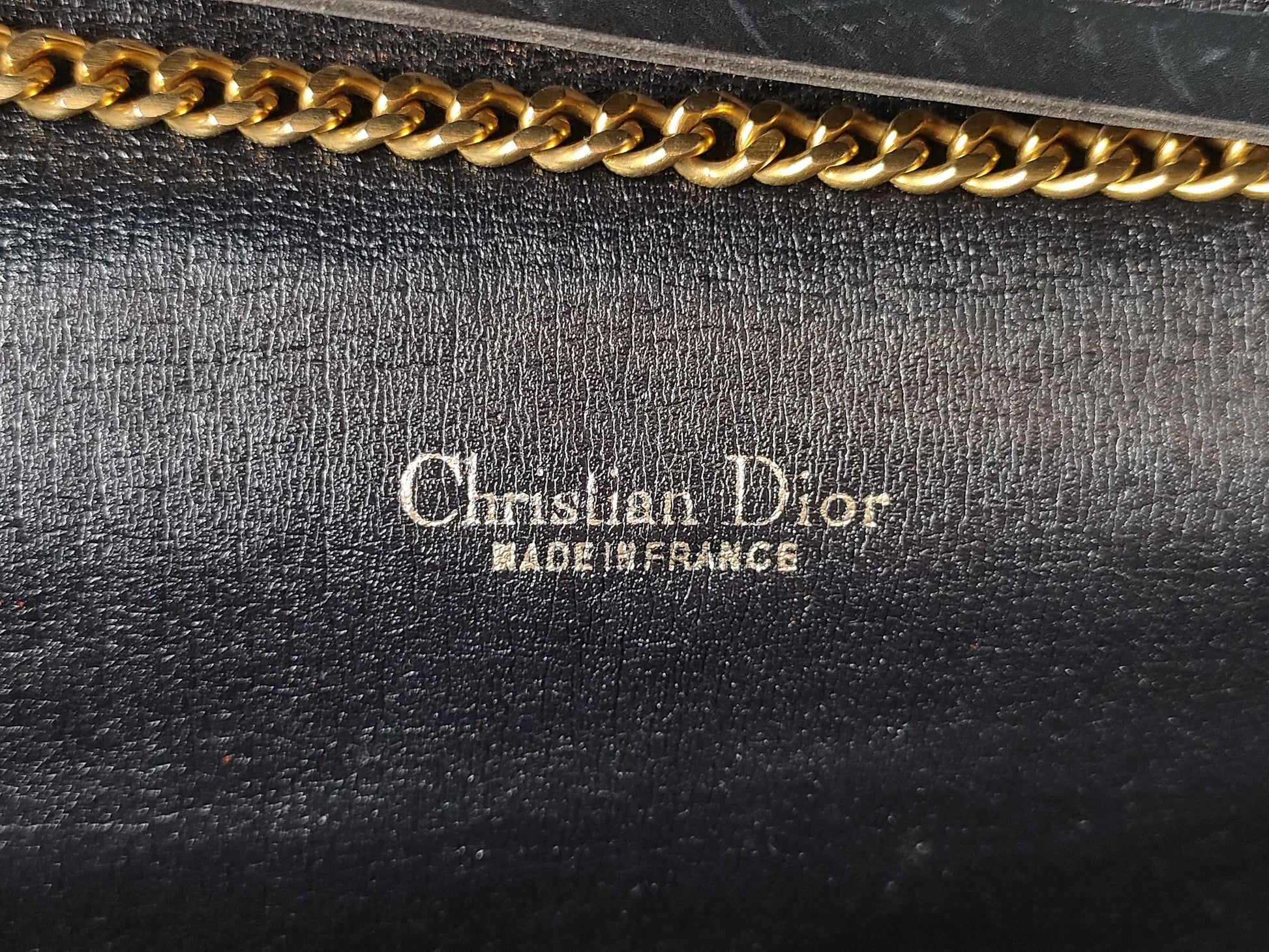Dior Trotter Christian Dior Trotter Canvas Chain Shoulder Bag Navy x Beige Shoulder Bag
