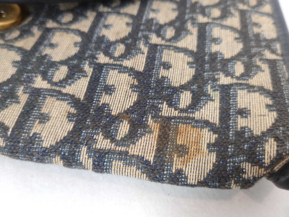 Dior Trotter Christian Dior Trotter Canvas Chain Shoulder Bag Navy x Beige Shoulder Bag