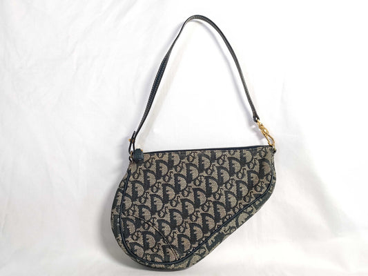 Dior Trotter Christian Dior Trotter Canvas Handbag MC1021 Navy