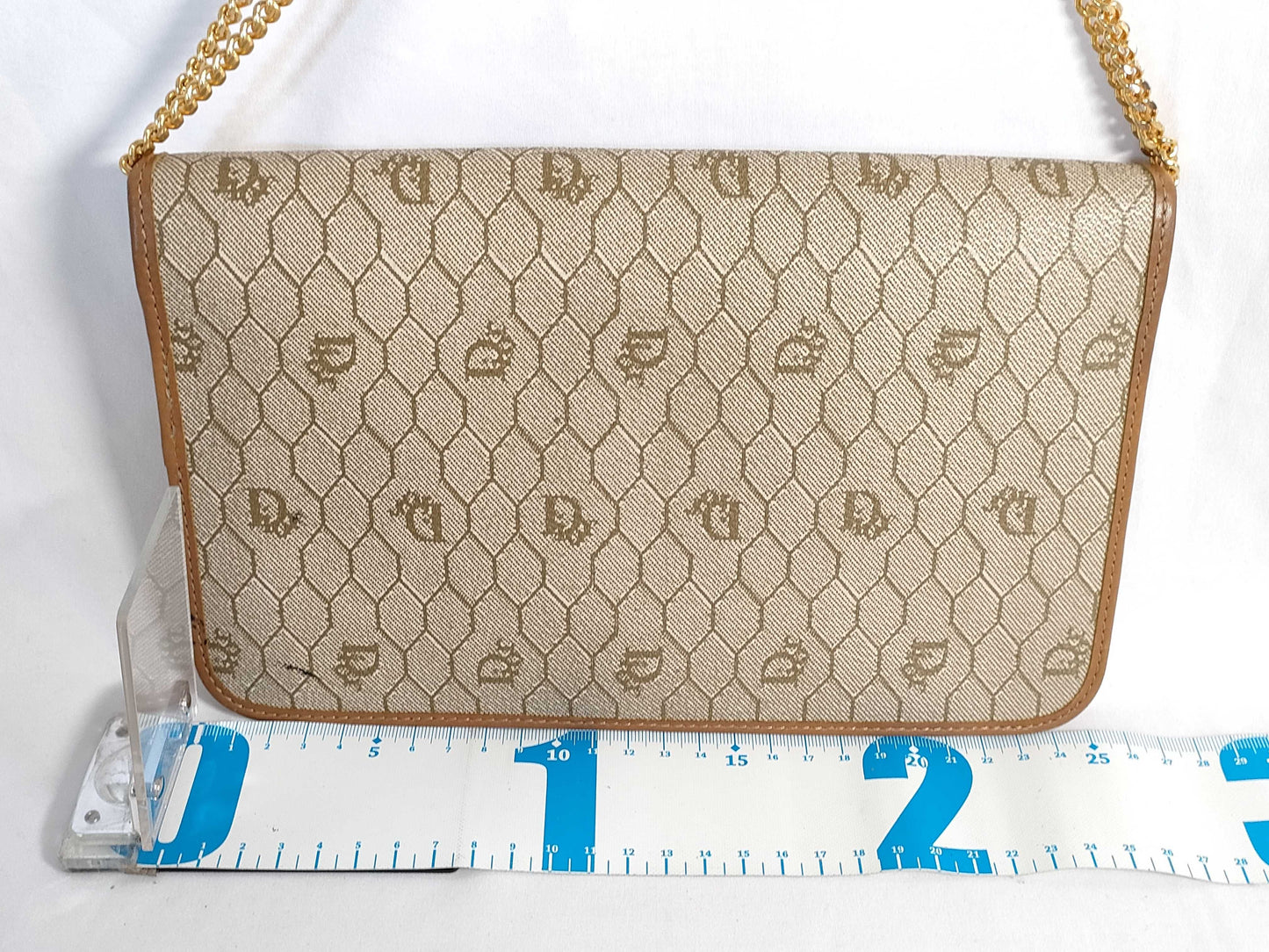 Dior Christian Dior Honeycomb PVC Shoulder Bag Mocha