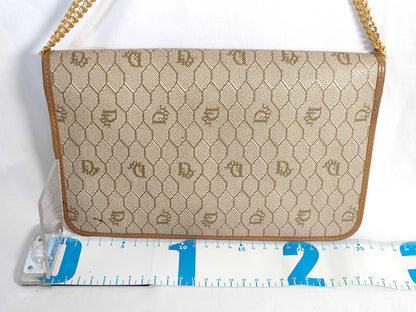 Dior Christian Dior Honeycomb PVC Shoulder Bag Mocha