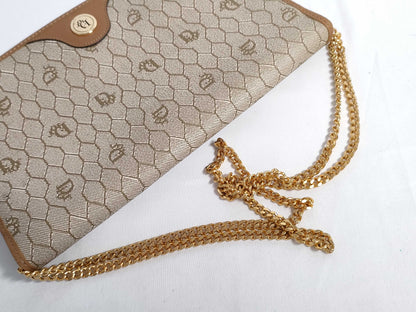 Dior Christian Dior Honeycomb PVC Shoulder Bag Mocha