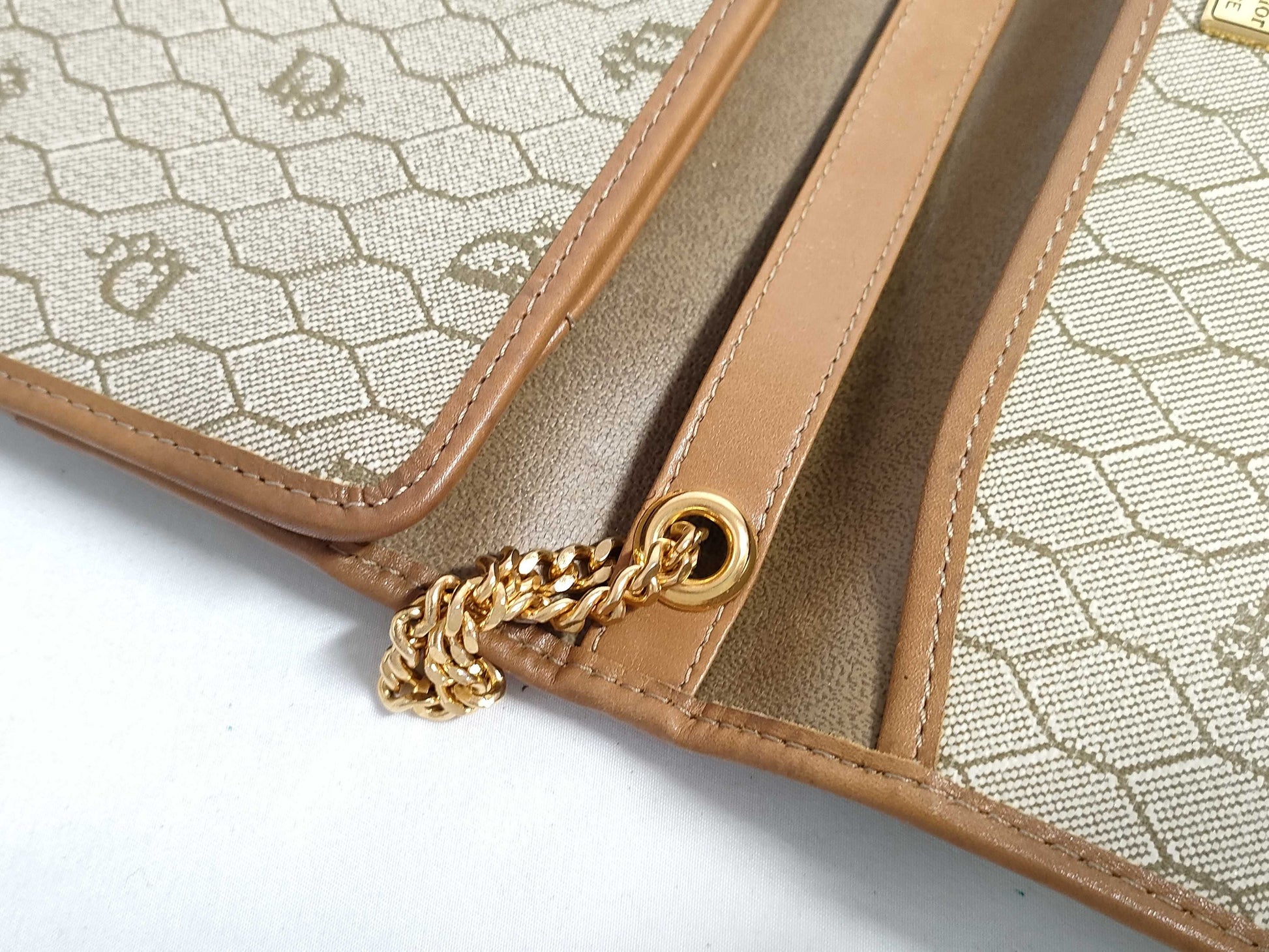 Dior Christian Dior Honeycomb PVC Shoulder Bag Mocha