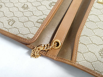 Dior Christian Dior Honeycomb PVC Shoulder Bag Mocha