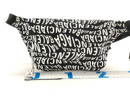 BALENCIAGA All-Over Print Nylon Canvas Waist Bag 533009.1060.W・002123 White/Black Waist Bag