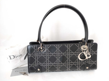 Dior Christian Dior Leather Handbag 05-MA-1003 Black Handbag