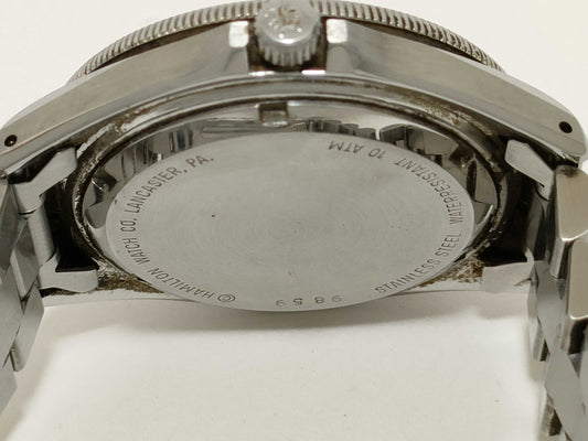 HAMILTON Khaki Sub 330 9859 SS/QZ Black Dial Men's Watch 