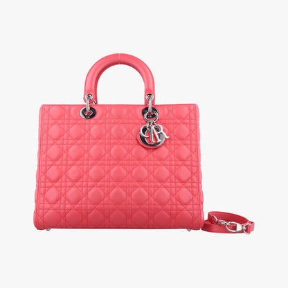 Dior Lady Dior Pink Lambskin 15-BO-1112 Shoulder Bag