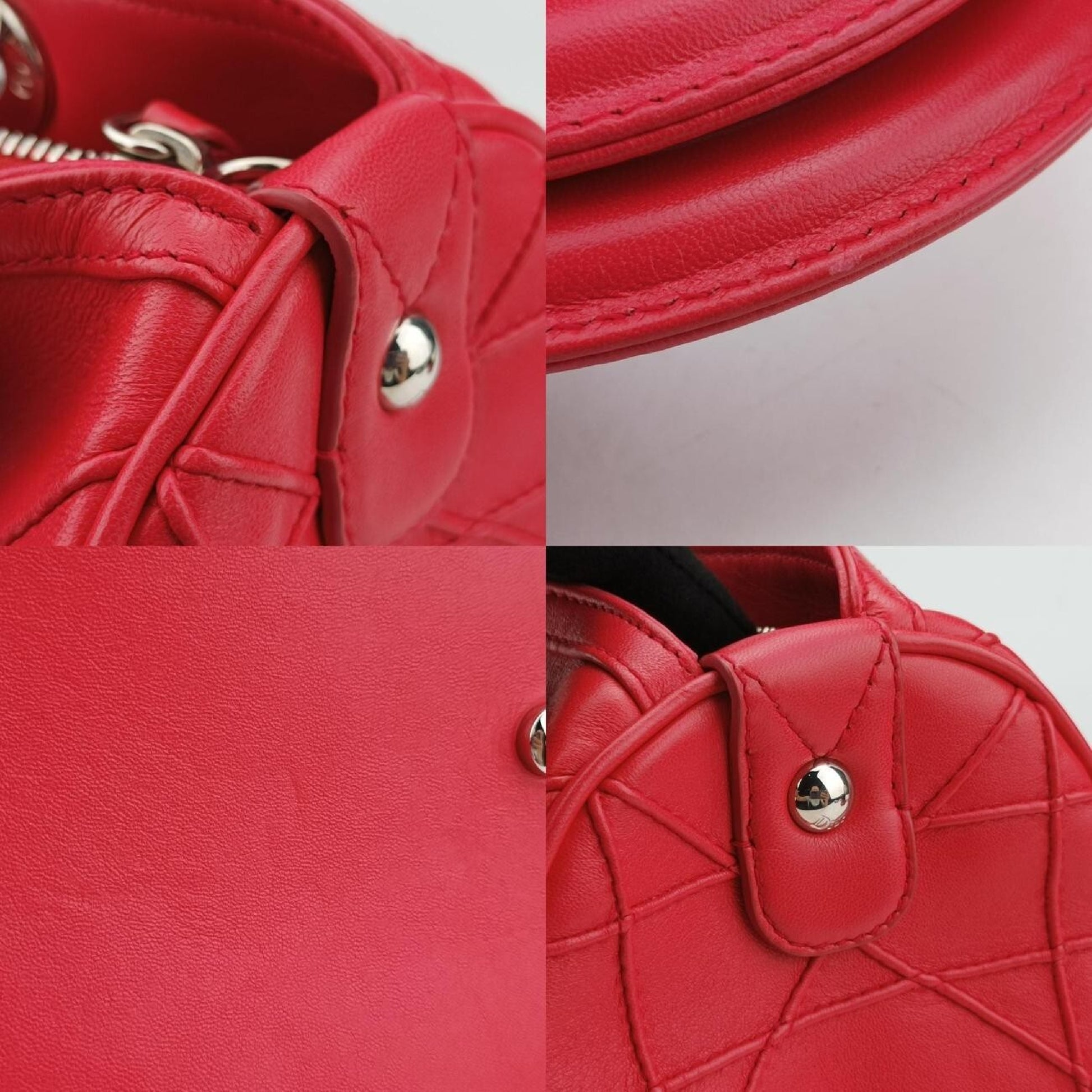 Dior Granville Red Leather 10-BO-0191 Handbag